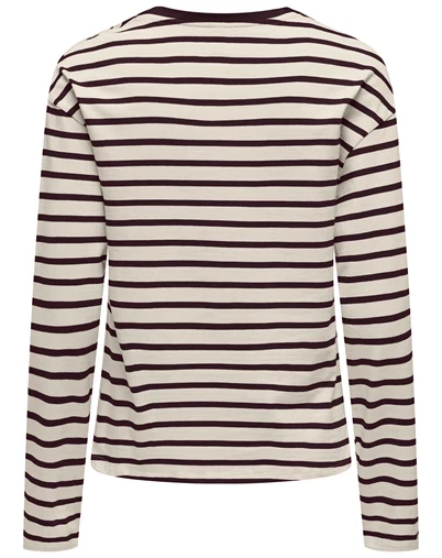 Only - ONLNew Soph O-Neck Bluse - Birch/Winetastin